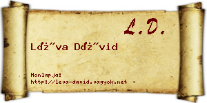 Léva Dávid névjegykártya